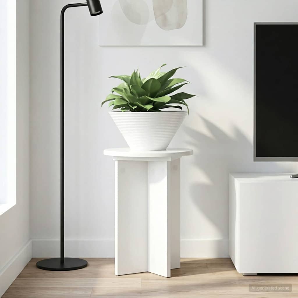 Planteholder 2 pcs Hvid højglans Ø29,5 x 40 cm Konstrueret træ billede
