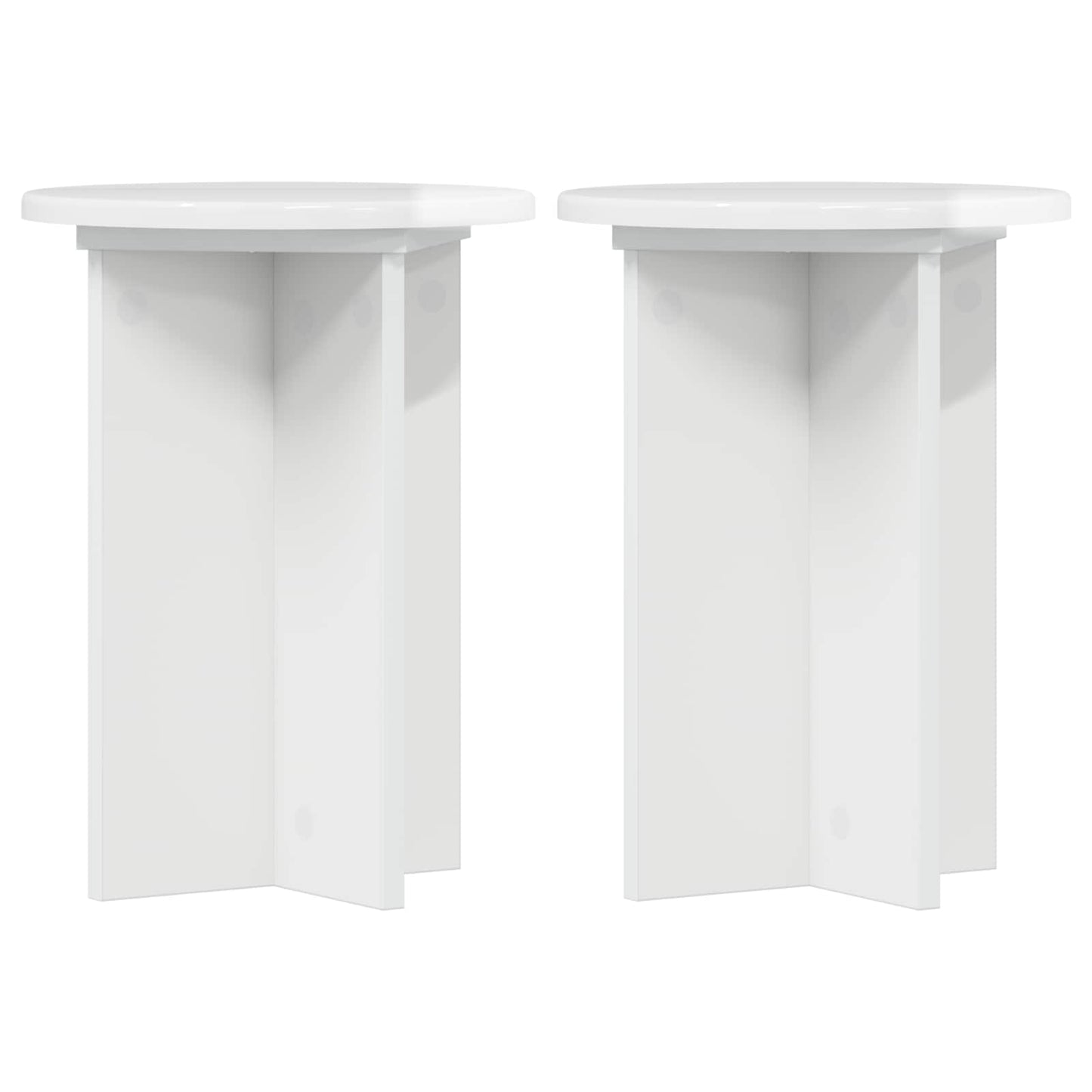 Planteholder 2 stk. Hvid højglans Ø29,5 x 40 cm Konstrueret træ