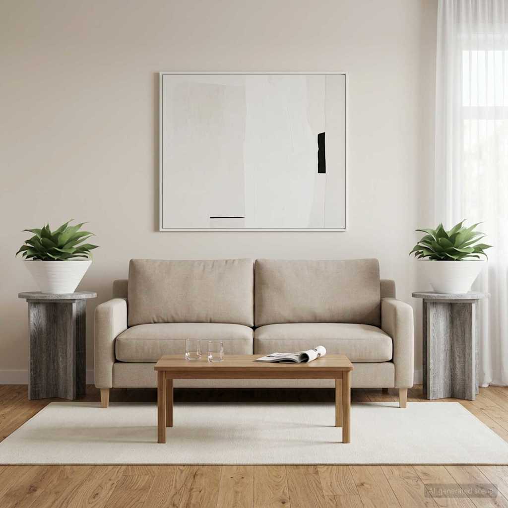 Planteholder 2 pcs Grå sonoma-eg Ø29,5 x 40 cm Konstrueret træ billede