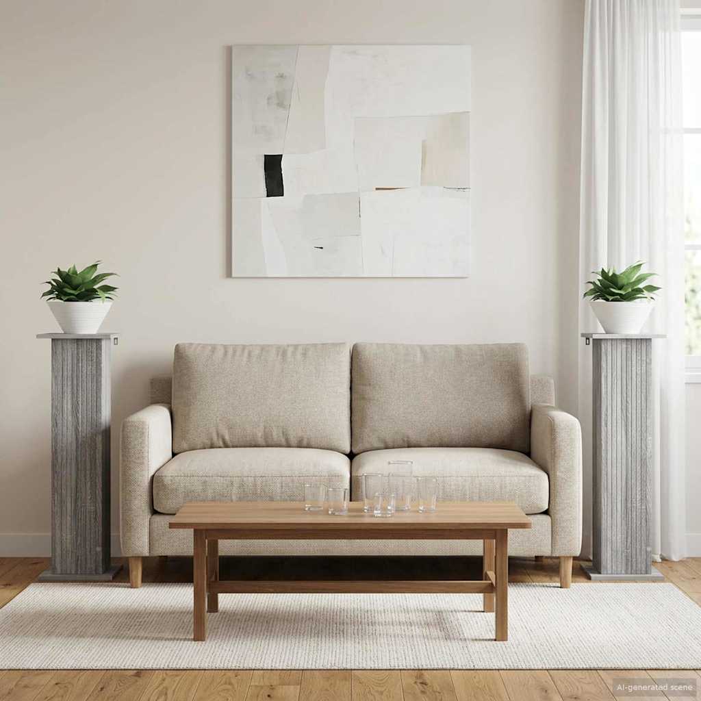 Planteholder 2 pcs Grå sonoma-eg 30,5 x 30 x 100,5 cm