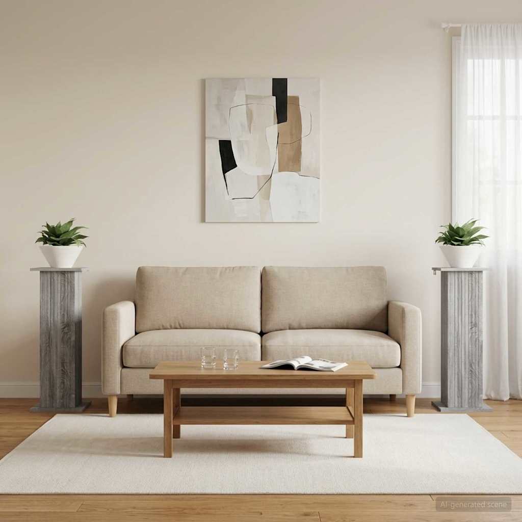 Planteholder 2 pcs Grå sonoma-eg 30,5 x 30 x 80,5 cm