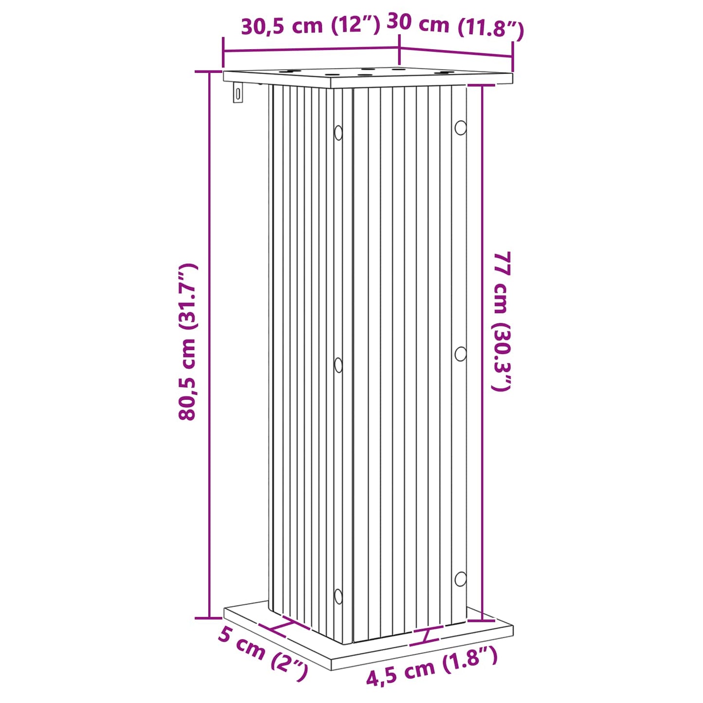 Planteholder 2 pcs Grå sonoma-eg 30,5 x 30 x 80,5 cm