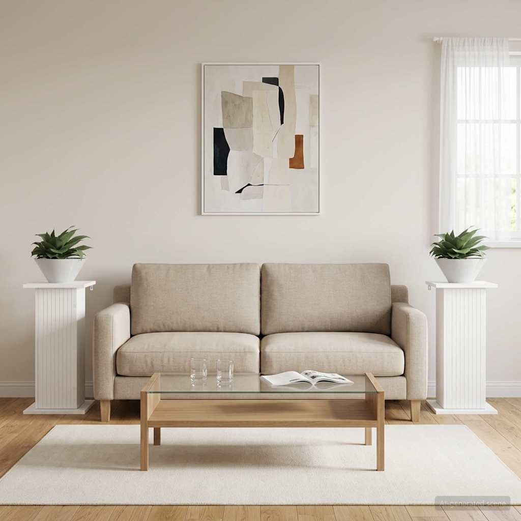 Planteholder 2 pcs Hvid 30,5 x 30 x 60,5 cm Konstrueret træ billede