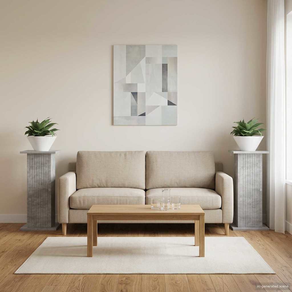 Planteholder 2 pcs Betongrå 30,5 x 30 x 60,5 cm Konstrueret træ