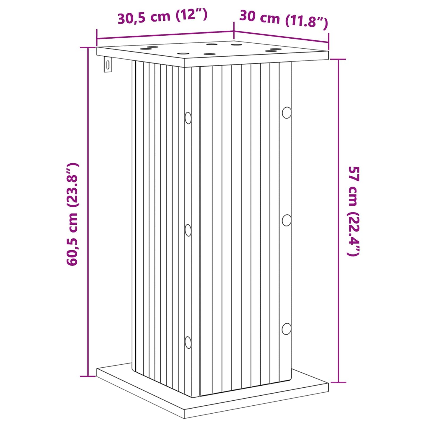 Planteholder 2 pcs Betongrå 30,5 x 30 x 60,5 cm Konstrueret træ