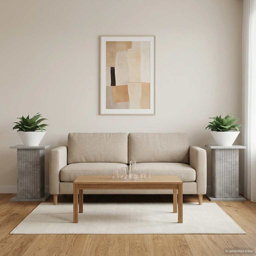 Planteholder 2 pcs Betongrå 30,5 x 30 x 43 cm Konstrueret træ