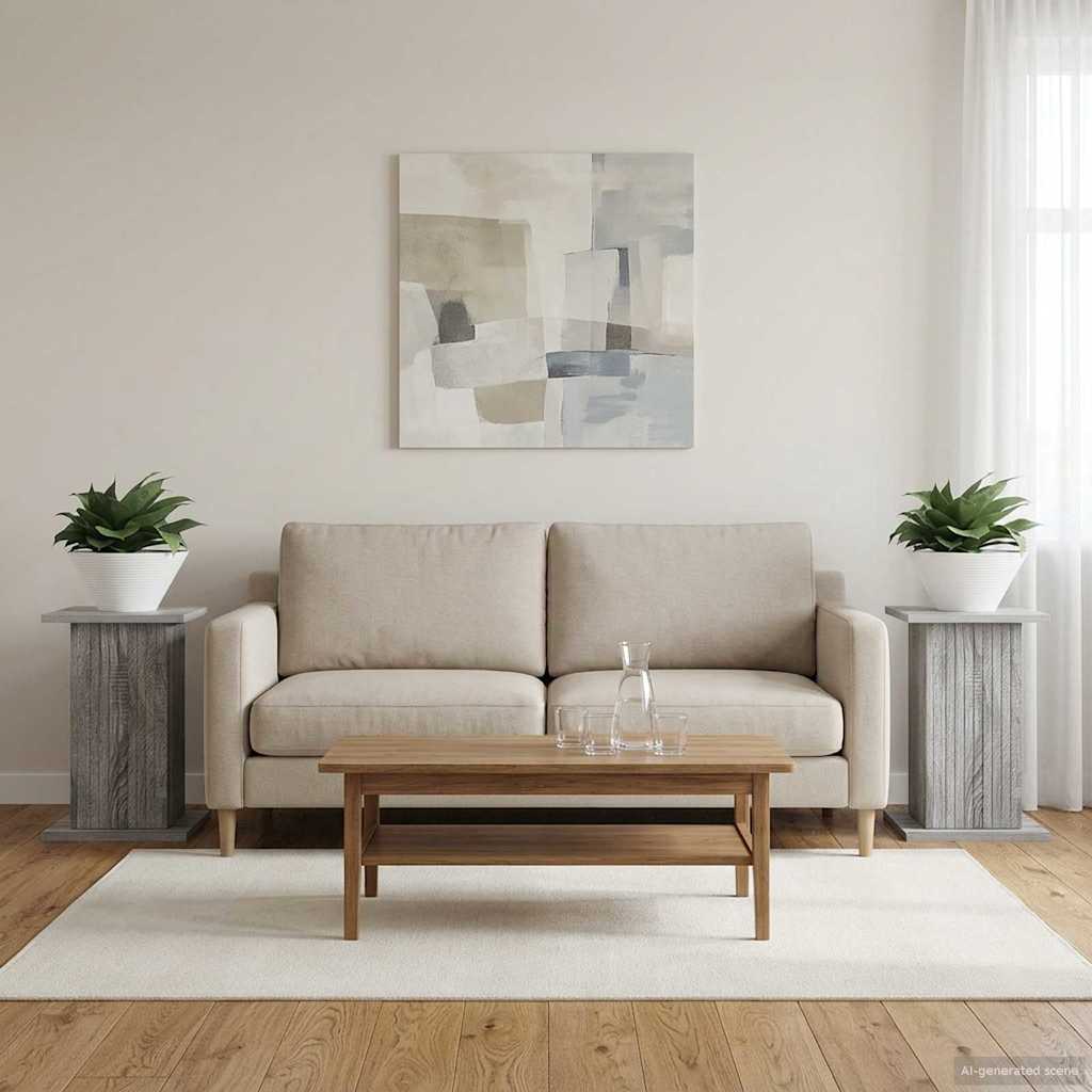 Planteholder 2 pcs Grå sonoma-eg 30,5 x 30 x 43 cm billede