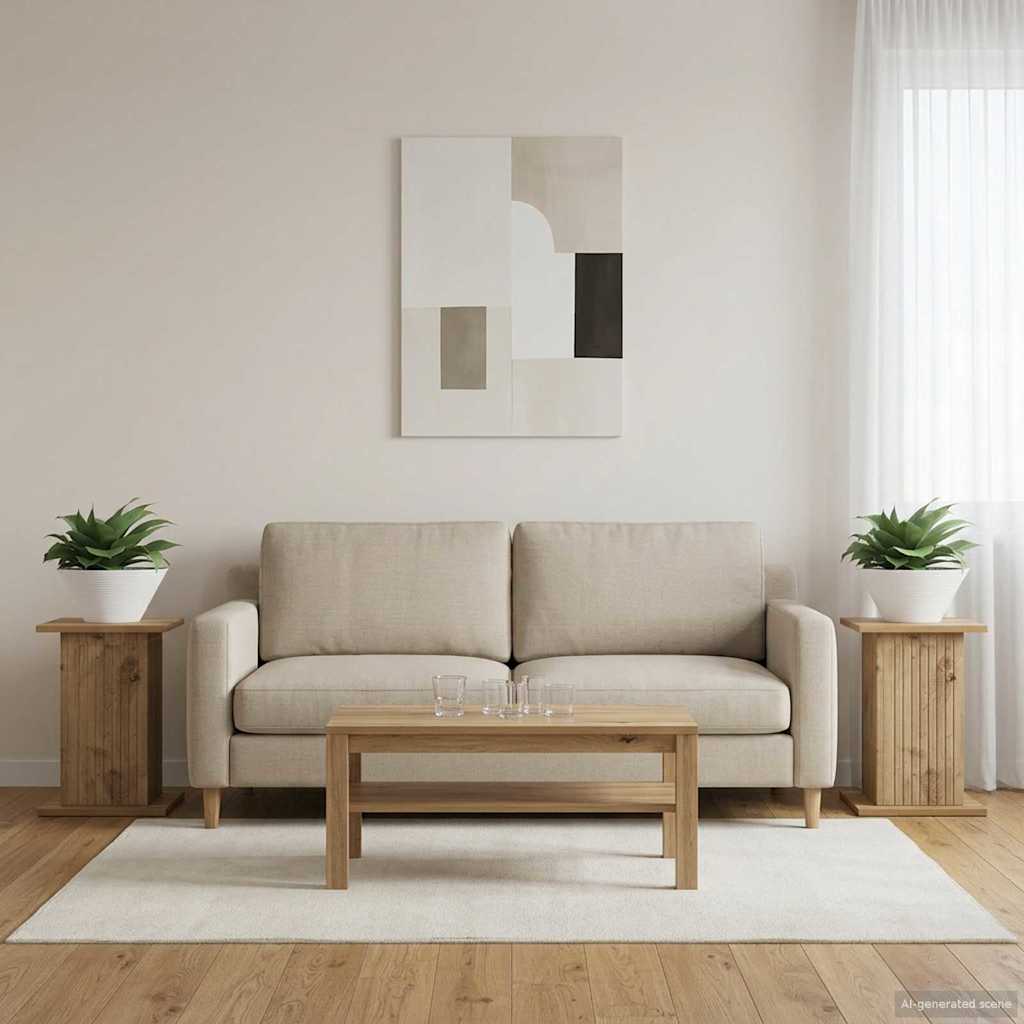 Planteholder 2 pcs Artisan-eg 30,5 x 30 x 43 cm Konstrueret træ billede