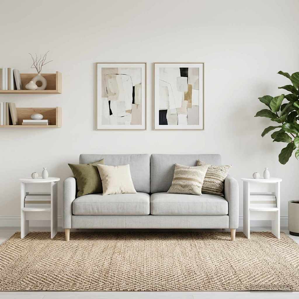 Sideskab 2 pcs Hvid Ø40 x 50 cm Konstrueret træ