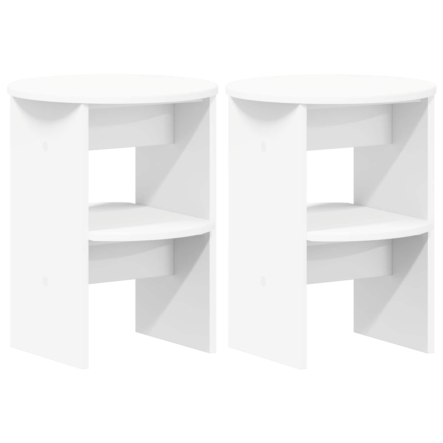 Sideskab 2 pcs Hvid Ø40 x 50 cm Konstrueret træ
