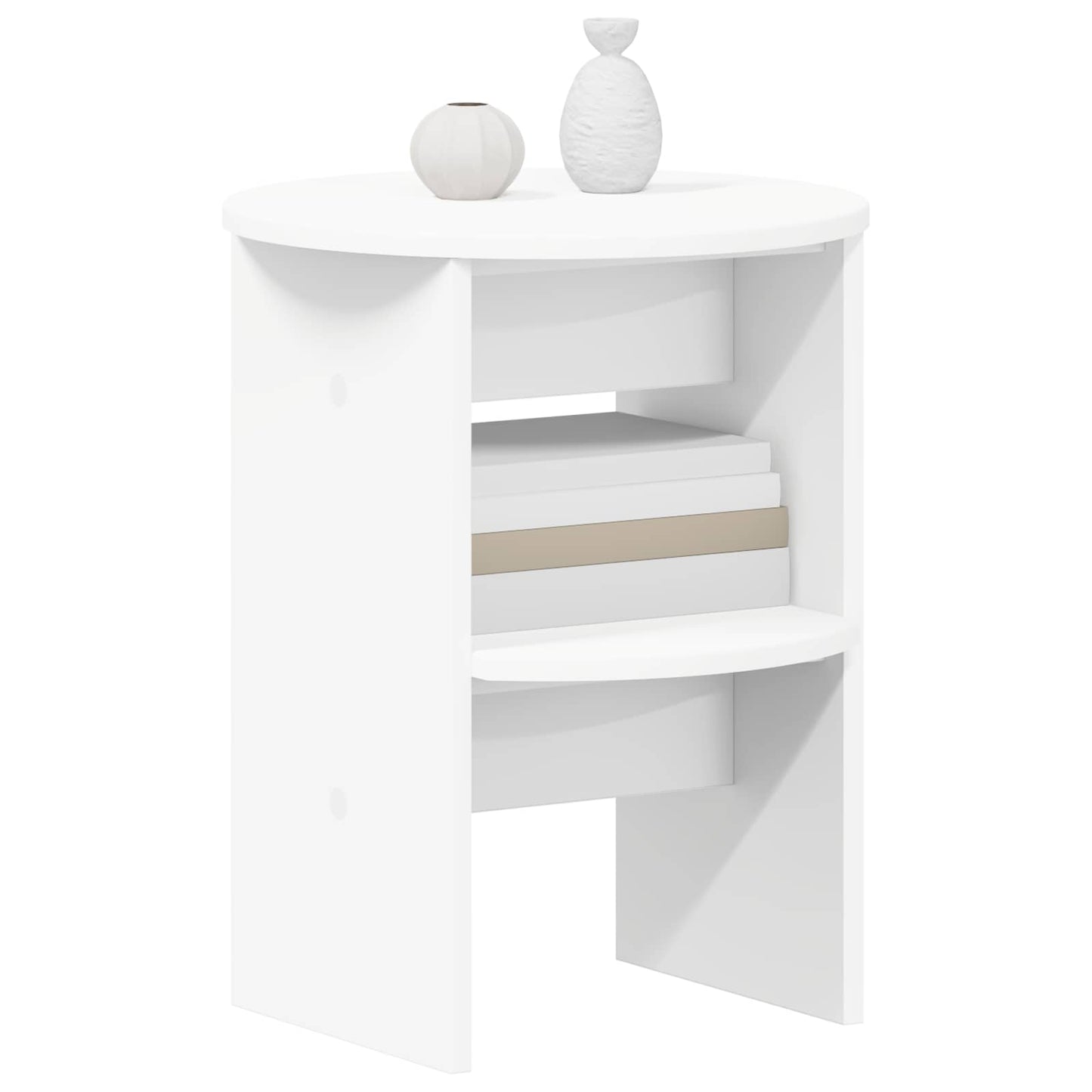 Sideskab 2 pcs Hvid Ø40 x 50 cm Konstrueret træ
