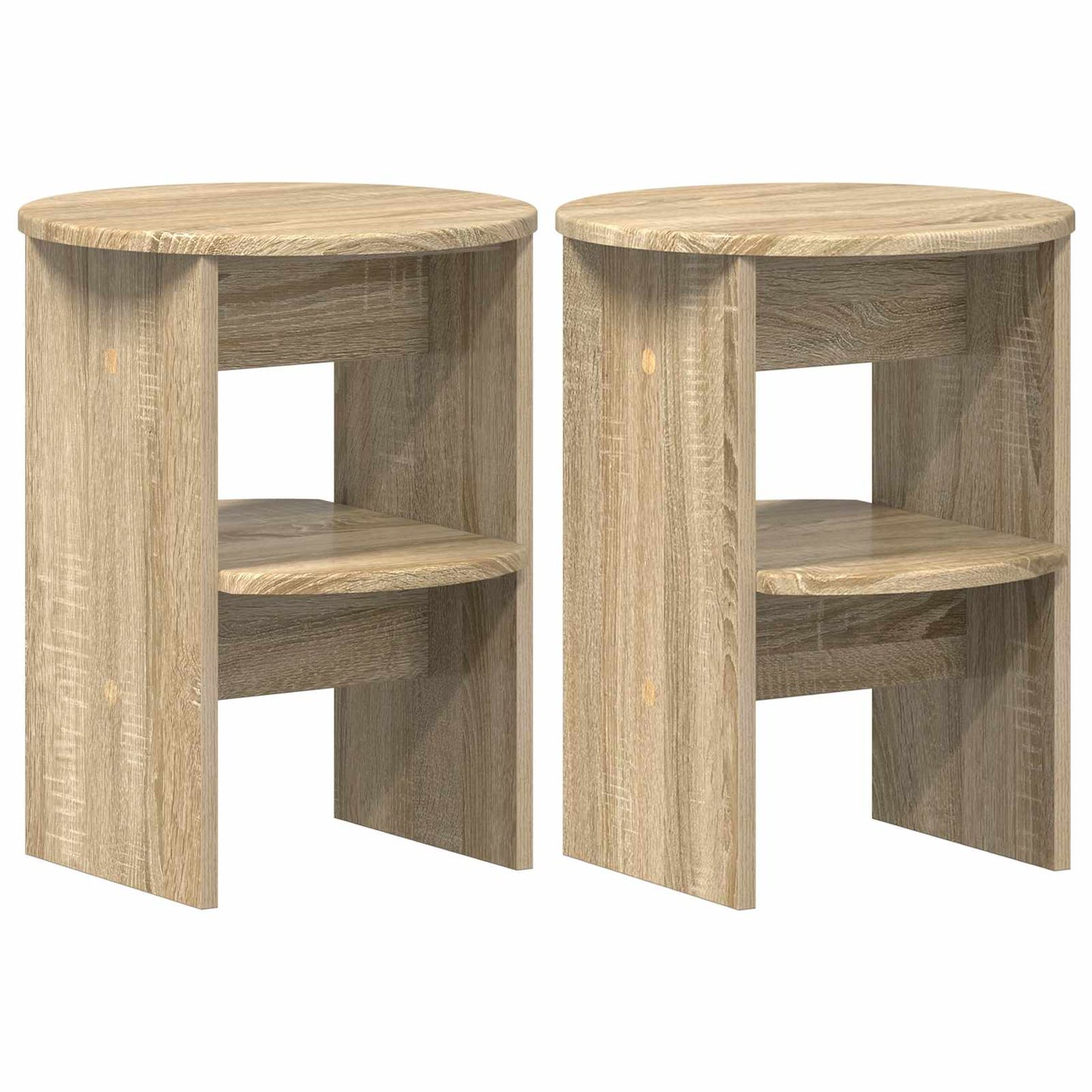 Sideskab 2 pcs Sonoma eg Ø40 x 50 cm Konstrueret træ