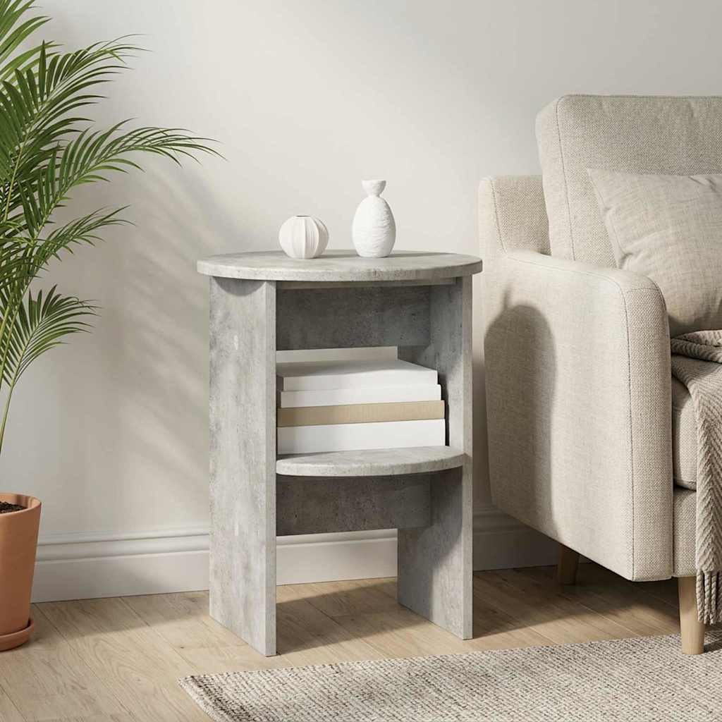 Sideskab 2 pcs BetonGrå Ø40 x 50 cm Konstrueret træ