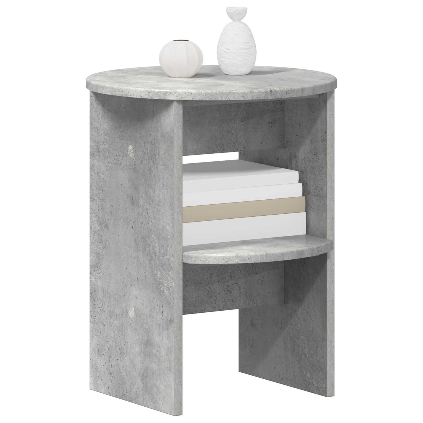 Sideskab 2 pcs BetonGrå Ø40 x 50 cm Konstrueret træ