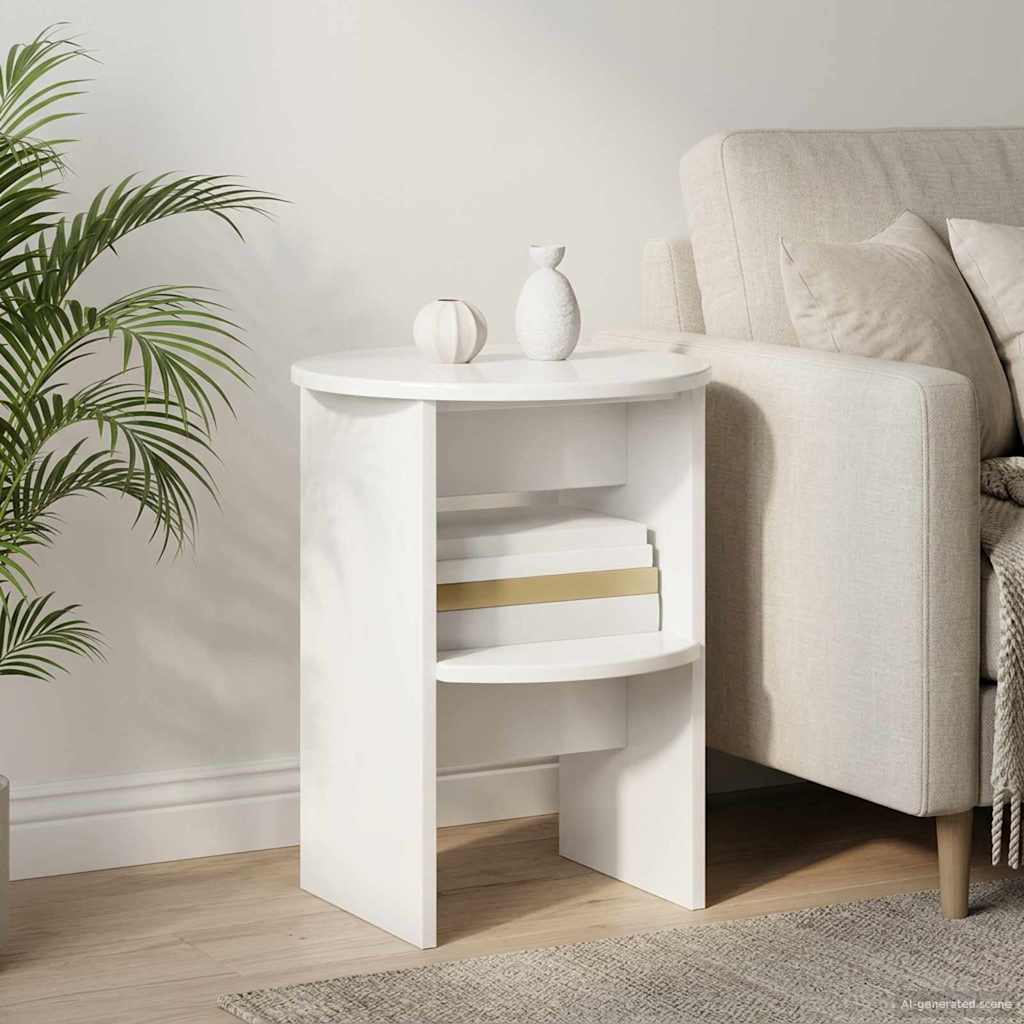 Sideskab 2 pcs Højglans Hvid Ø40 x 50 cm Konstrueret træ