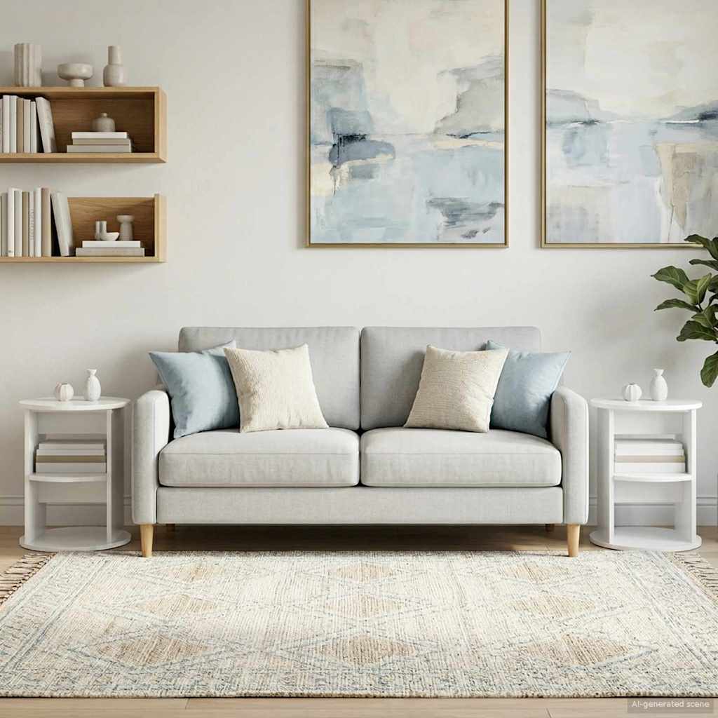 Sideskab 2 pcs Højglans Hvid Ø40 x 50 cm Konstrueret træ