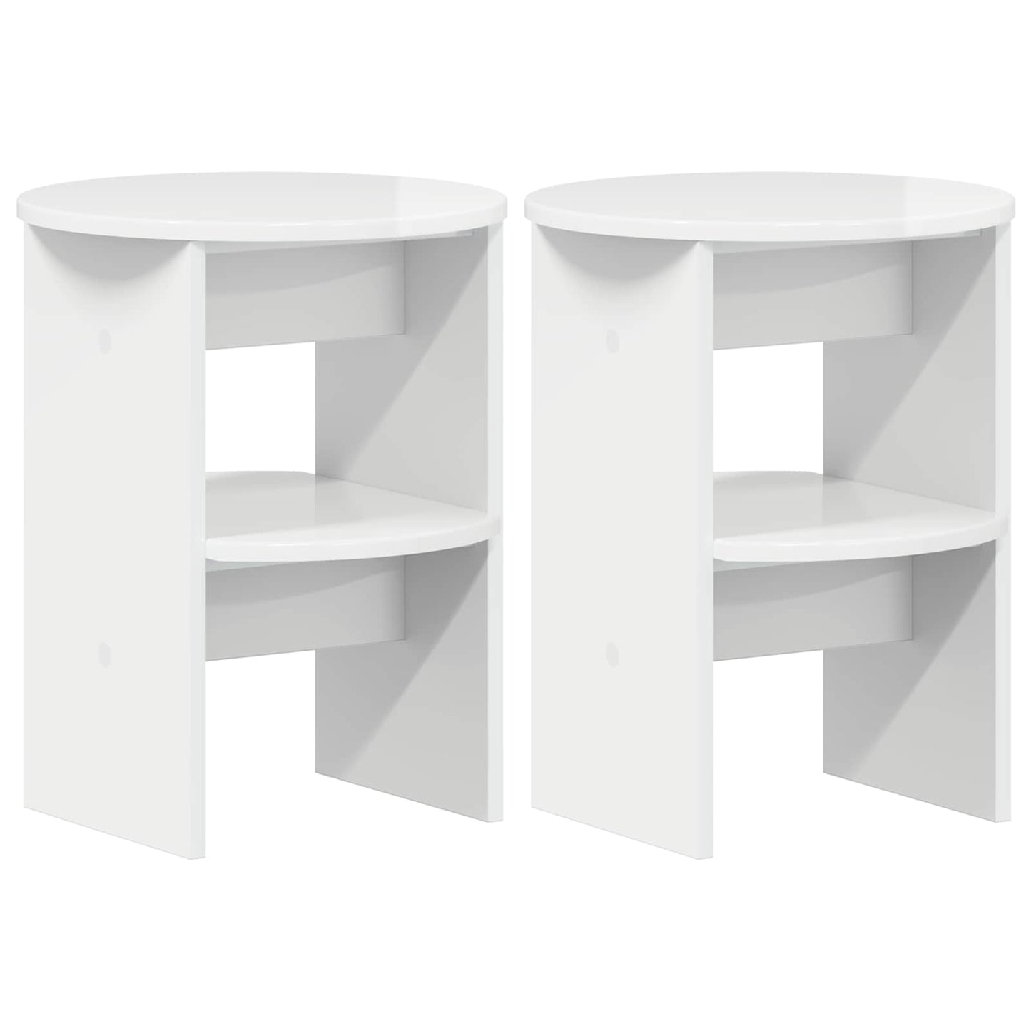 Sideskab 2 pcs Højglans Hvid Ø40 x 50 cm Konstrueret træ