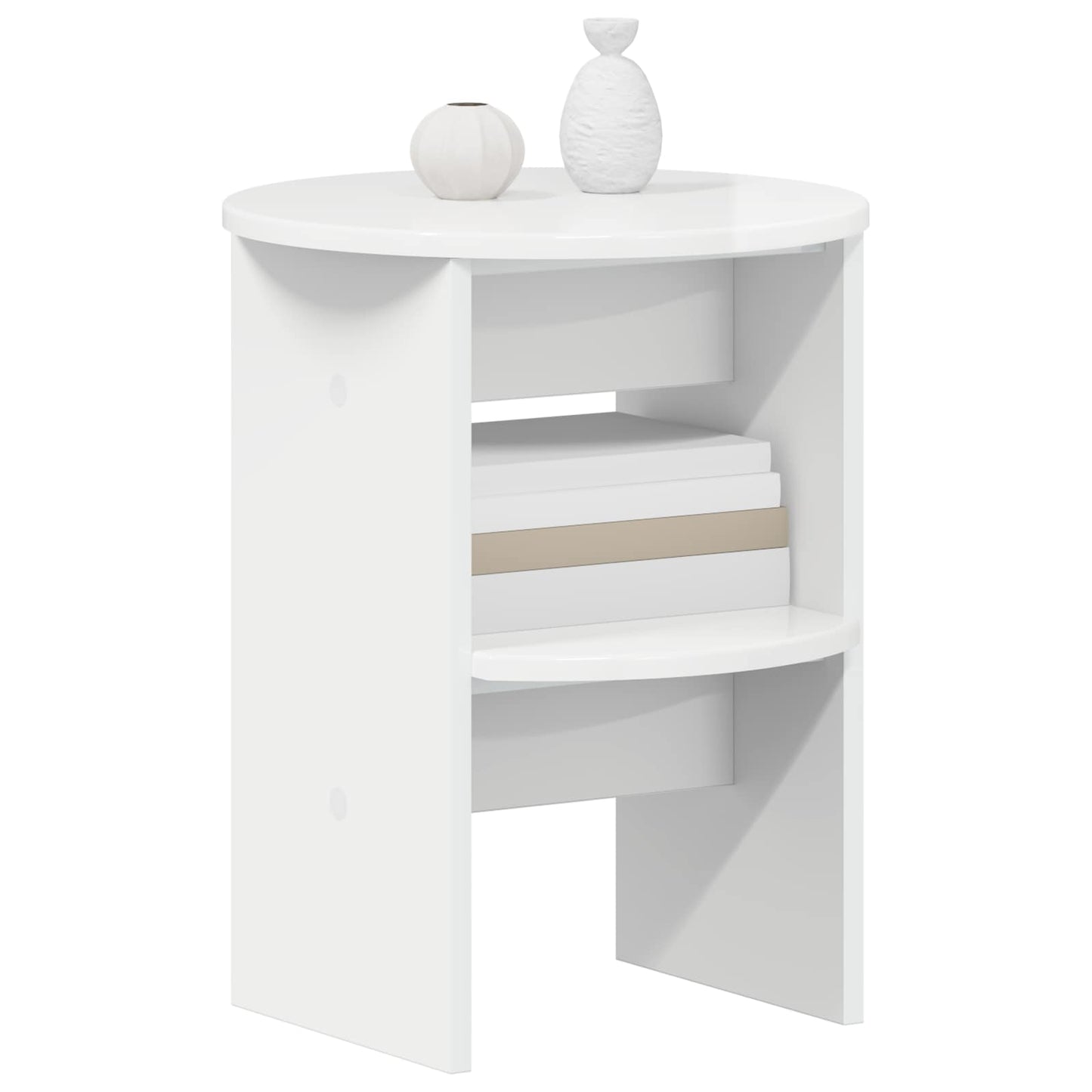 Sideskab 2 pcs Højglans Hvid Ø40 x 50 cm Konstrueret træ
