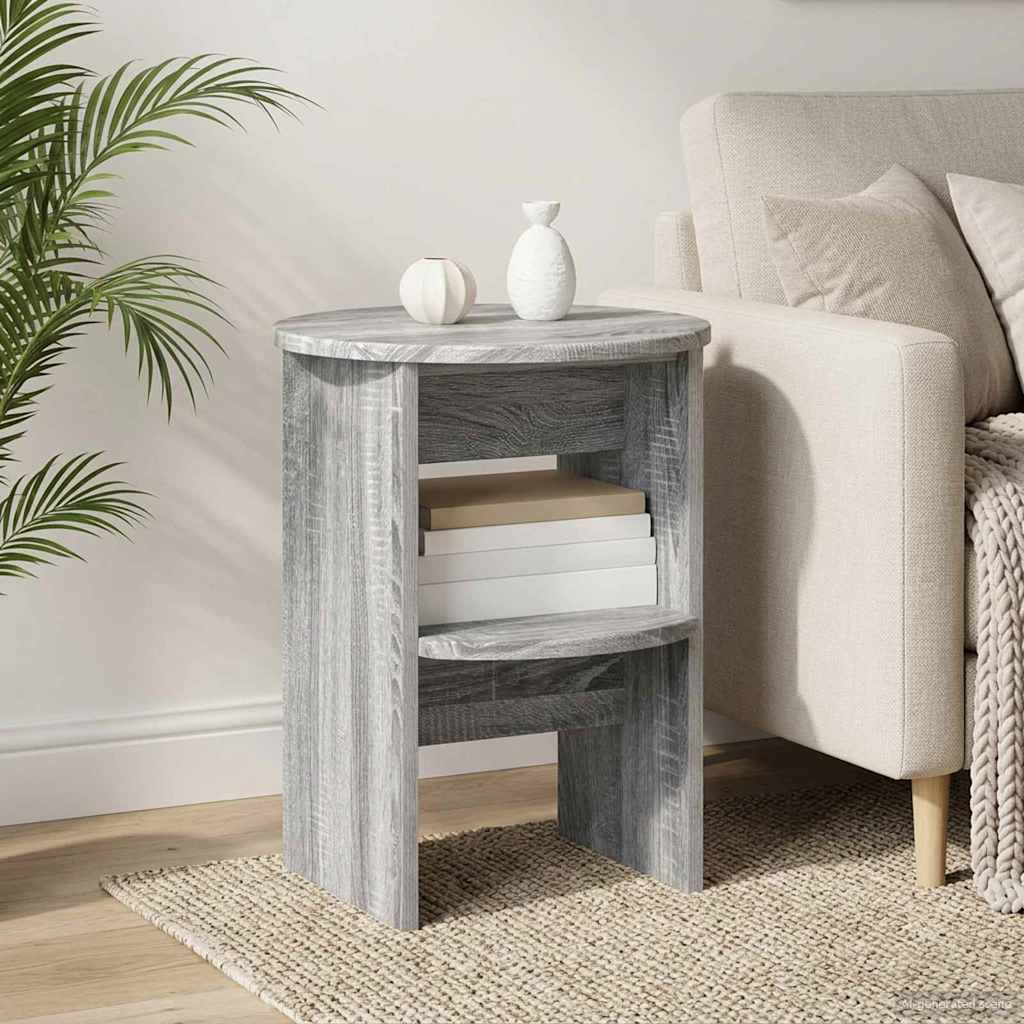 Sideskab 2 pcs Grå Sonoma Ø40 x 50 cm Konstrueret træ