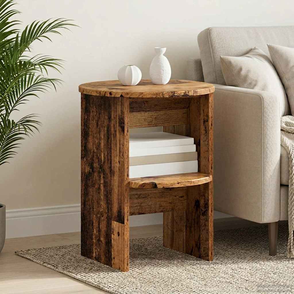 Sideskab 2 pcs Gammelt træ Ø40 x 50 cm Konstrueret træ