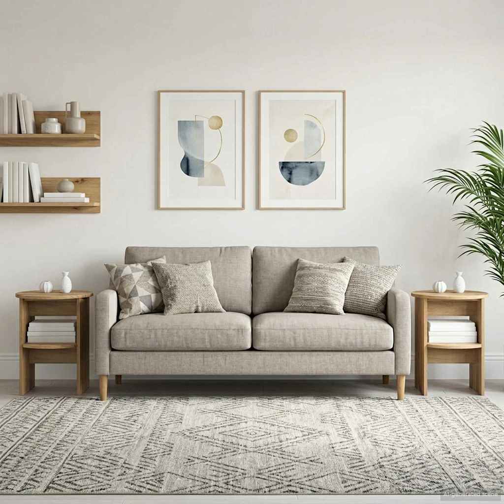 Sideskab 2 pcs Artisan Eg Ø40 x 50 cm Konstrueret træ