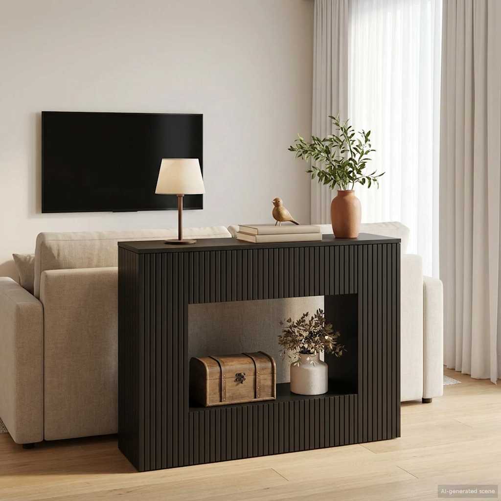 Konsolbord Sort 101 x 29 x 74 cm Konstrueret træ