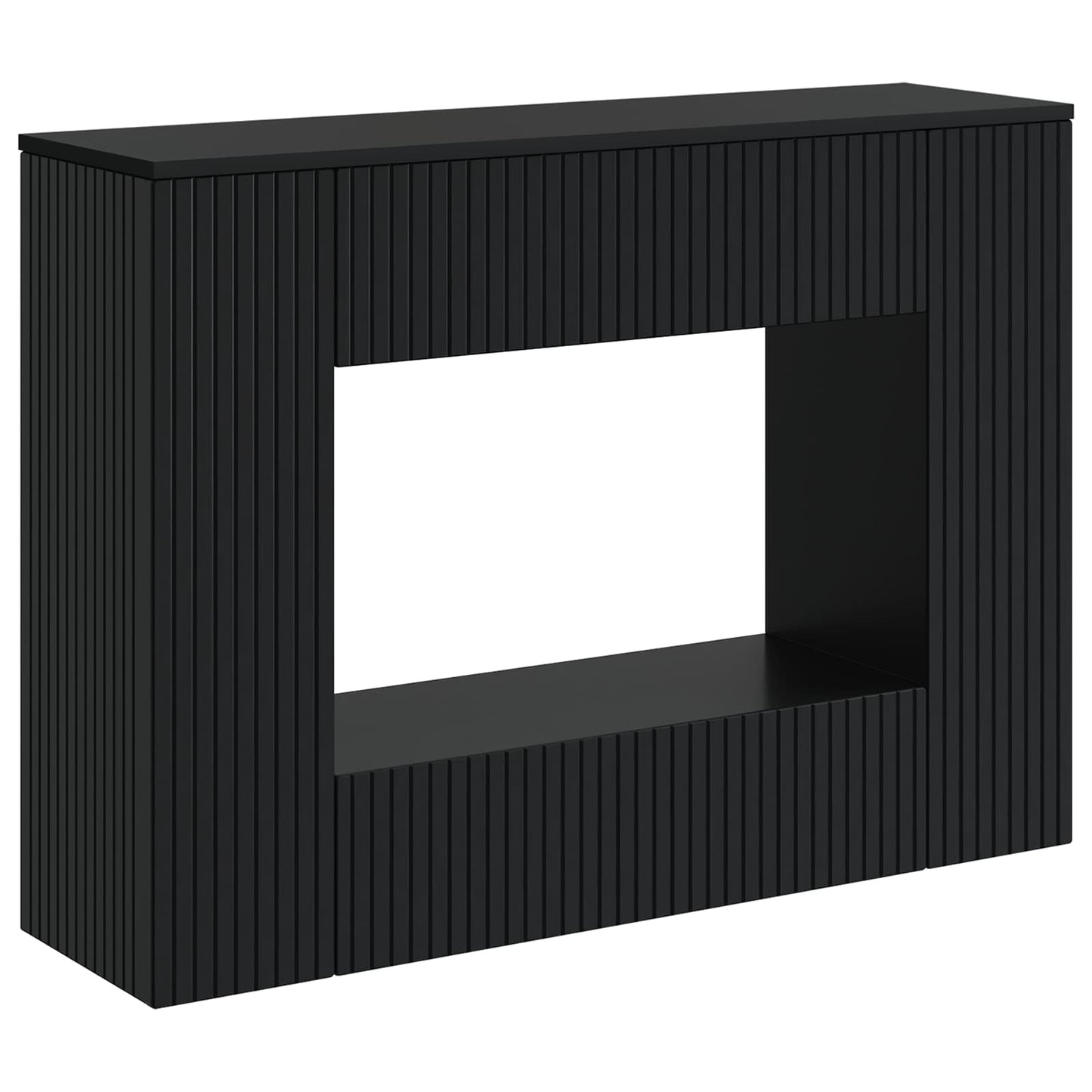 Konsolbord Stribet Sort 101 x 29 x 74 cm Konstrueret træ