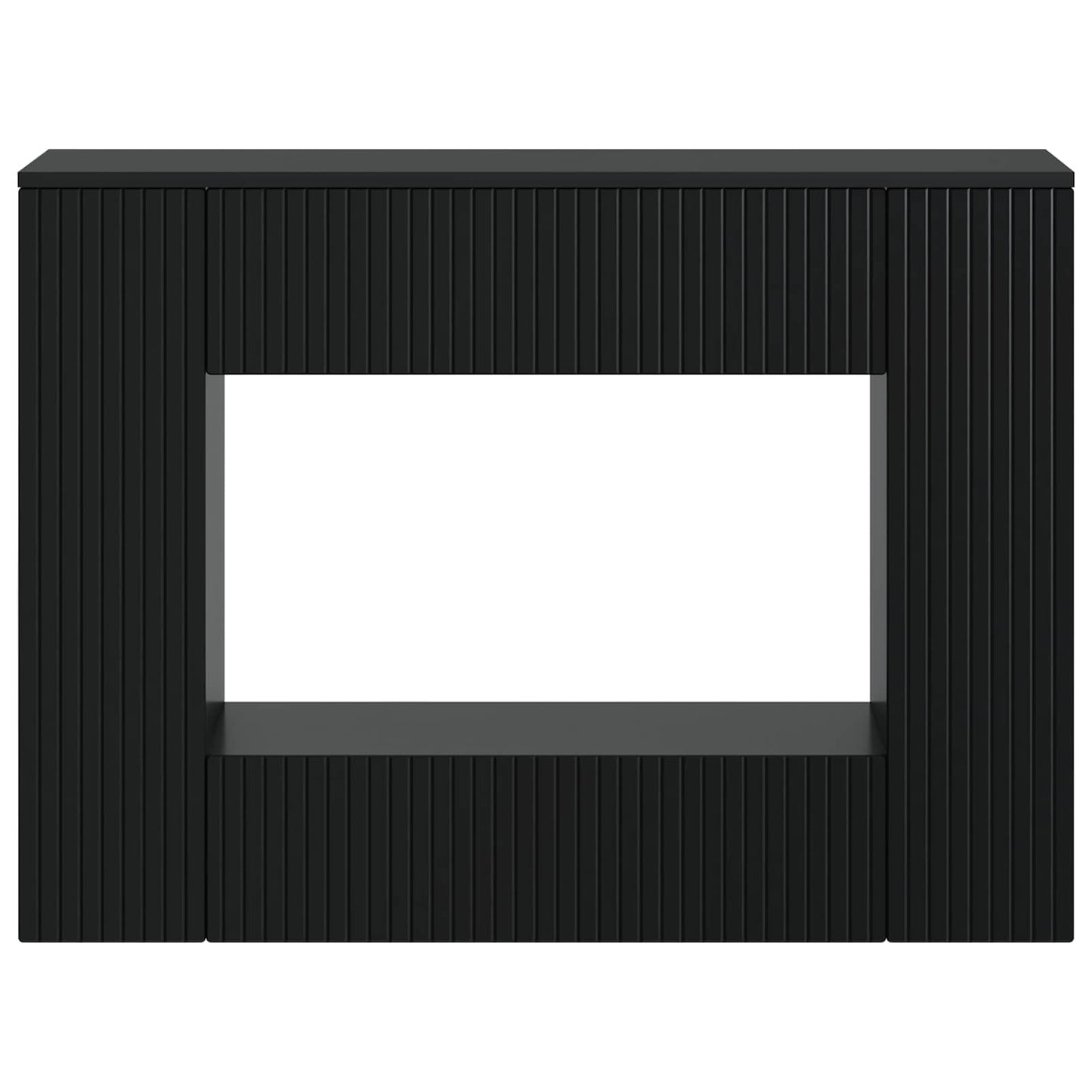 Konsolbord Stribet Sort 101 x 29 x 74 cm Konstrueret træ