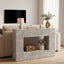 Konsolbord Stribet BetonGrå 101 x 29 x 74 cm Konstrueret træ