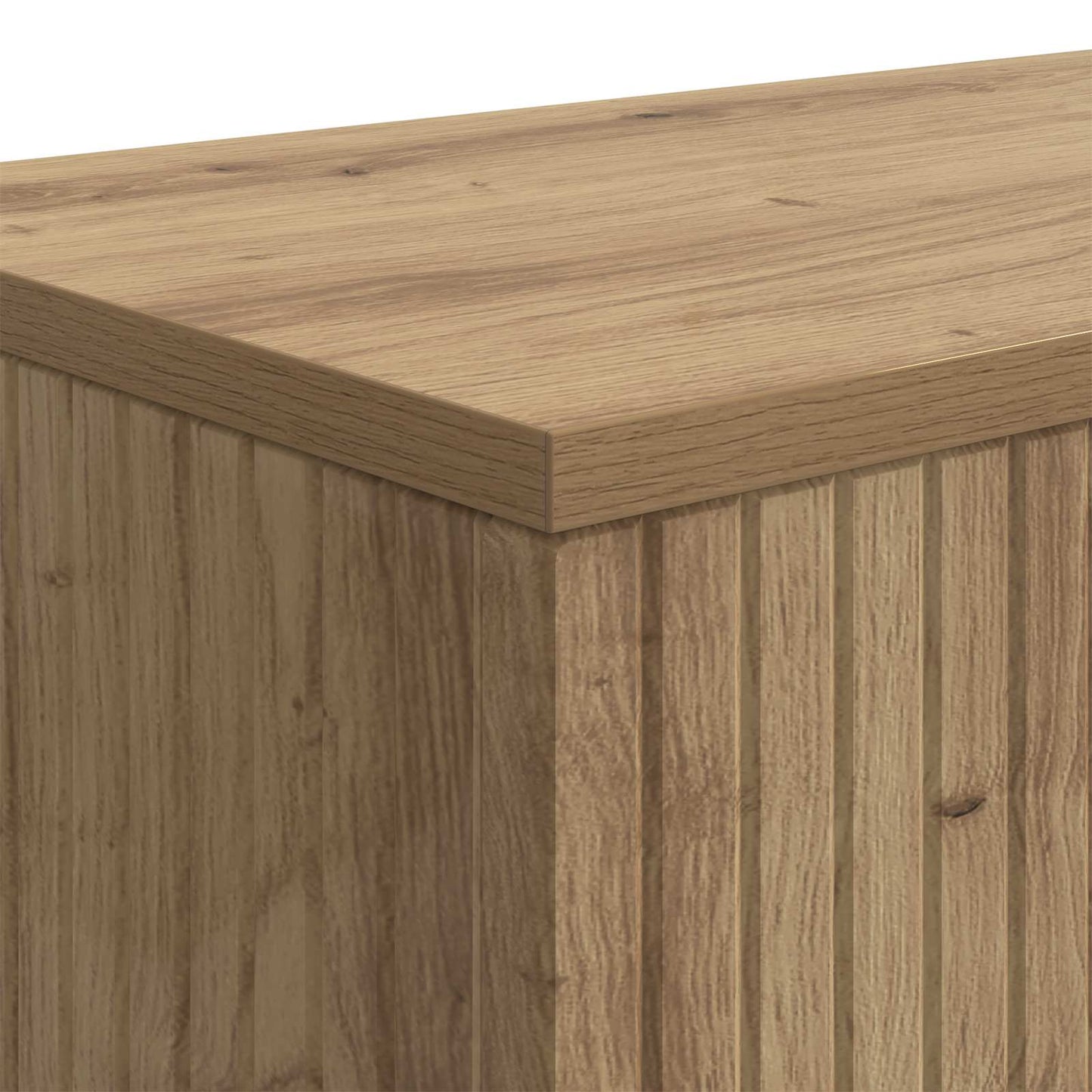Konsolbord Stribet Artisan Eg 101 x 29 x 74 cm Konstrueret træ