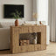 Konsolbord Stribet Artisan Eg 101 x 29 x 74 cm Konstrueret træ