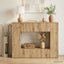 Konsolbord Stribet Artisan Eg 101 x 29 x 74 cm Konstrueret træ