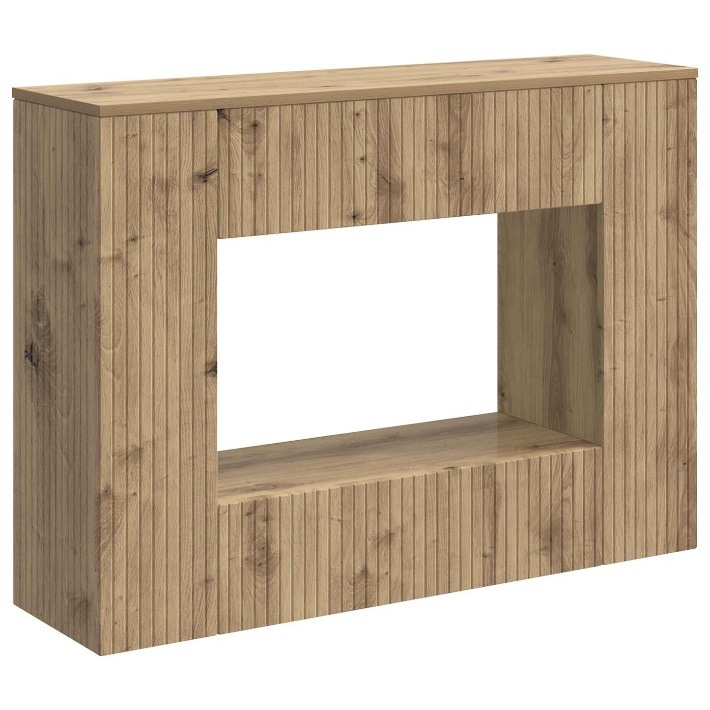 Konsolbord Stribet Artisan Eg 101 x 29 x 74 cm Konstrueret træ