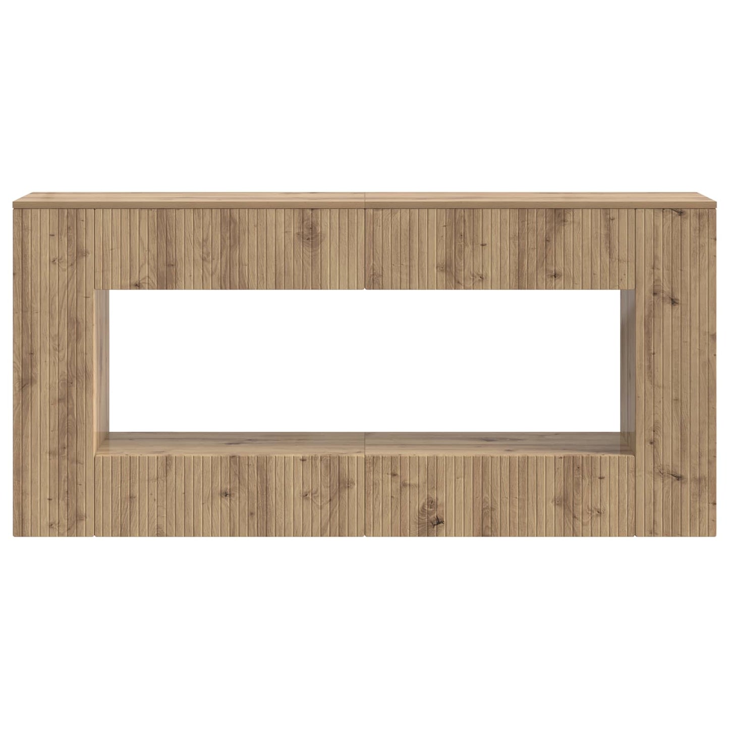 Konsolbord Stribet Artisan Eg 155 x 29 x 74 cm Konstrueret træ
