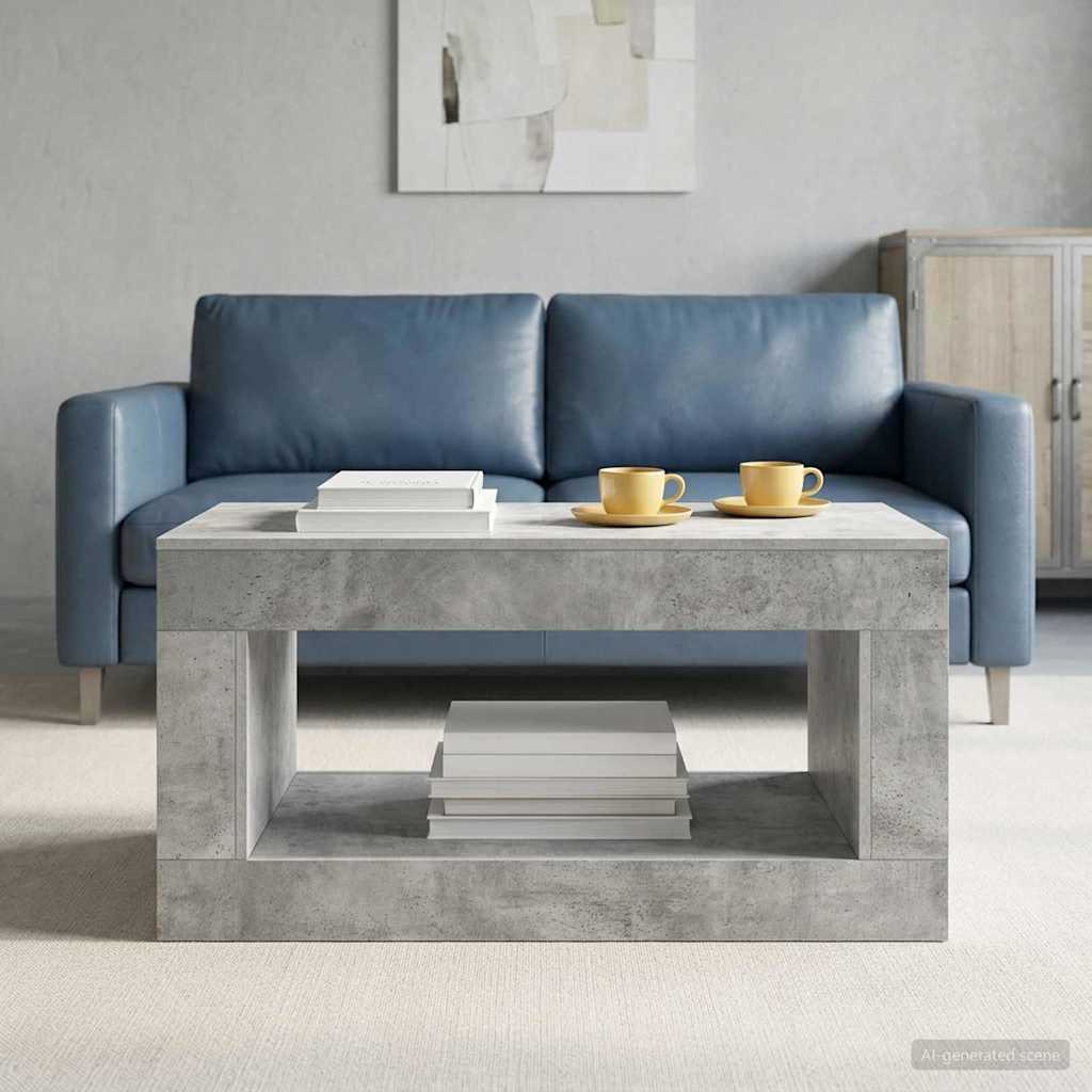 Sofabord i betongrå - moderne rektangulært stuebord 99,5 × 50 × 50 cm