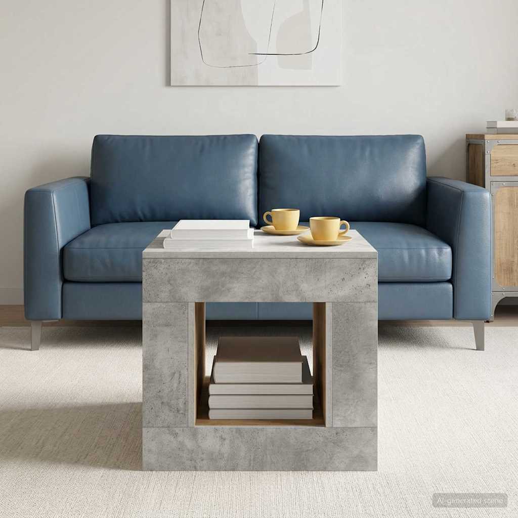 Sofabord i betongrå - kompakt stuebord 51,5 × 50 × 50 cm
