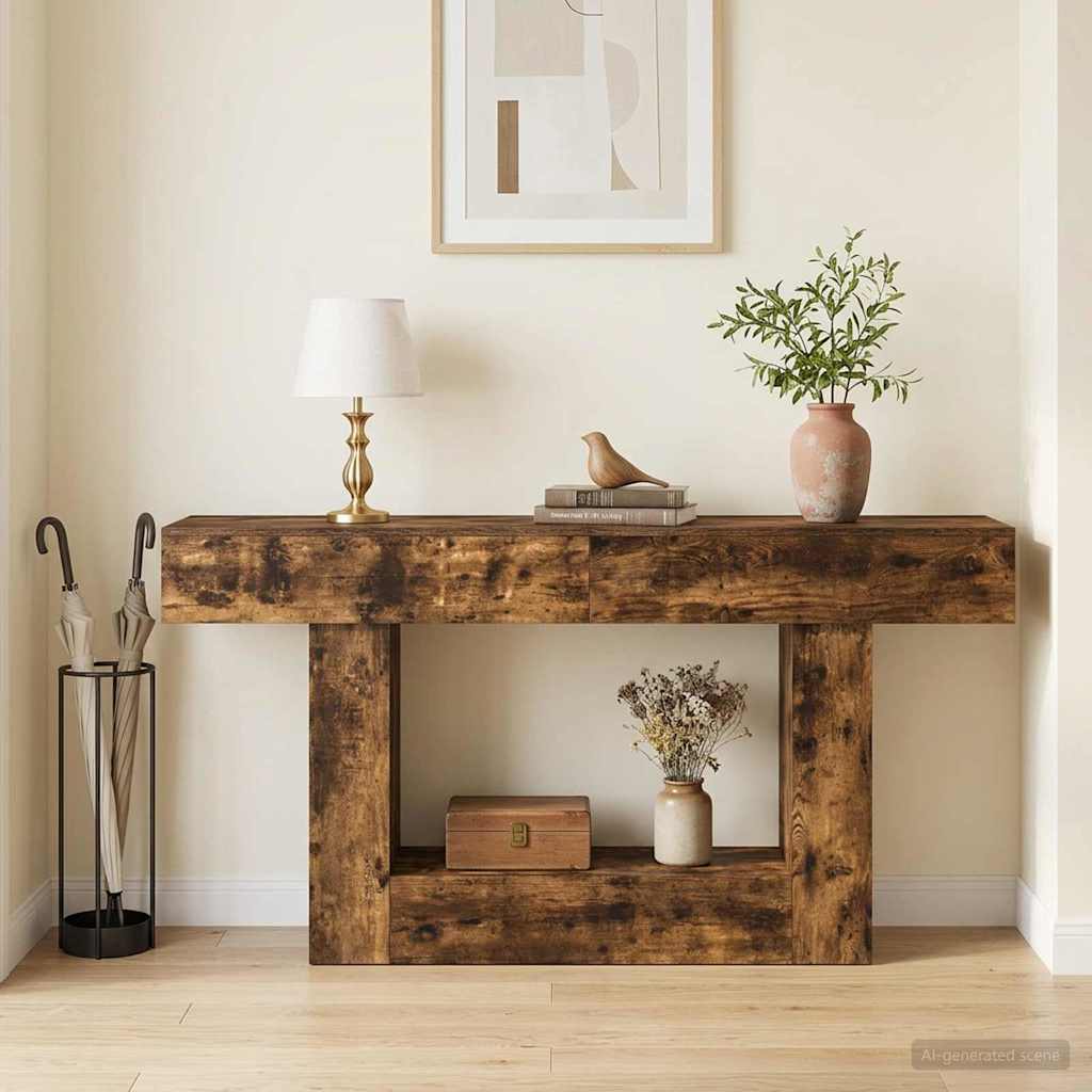 Røget Eg 160 x 30 x 74 cm billede