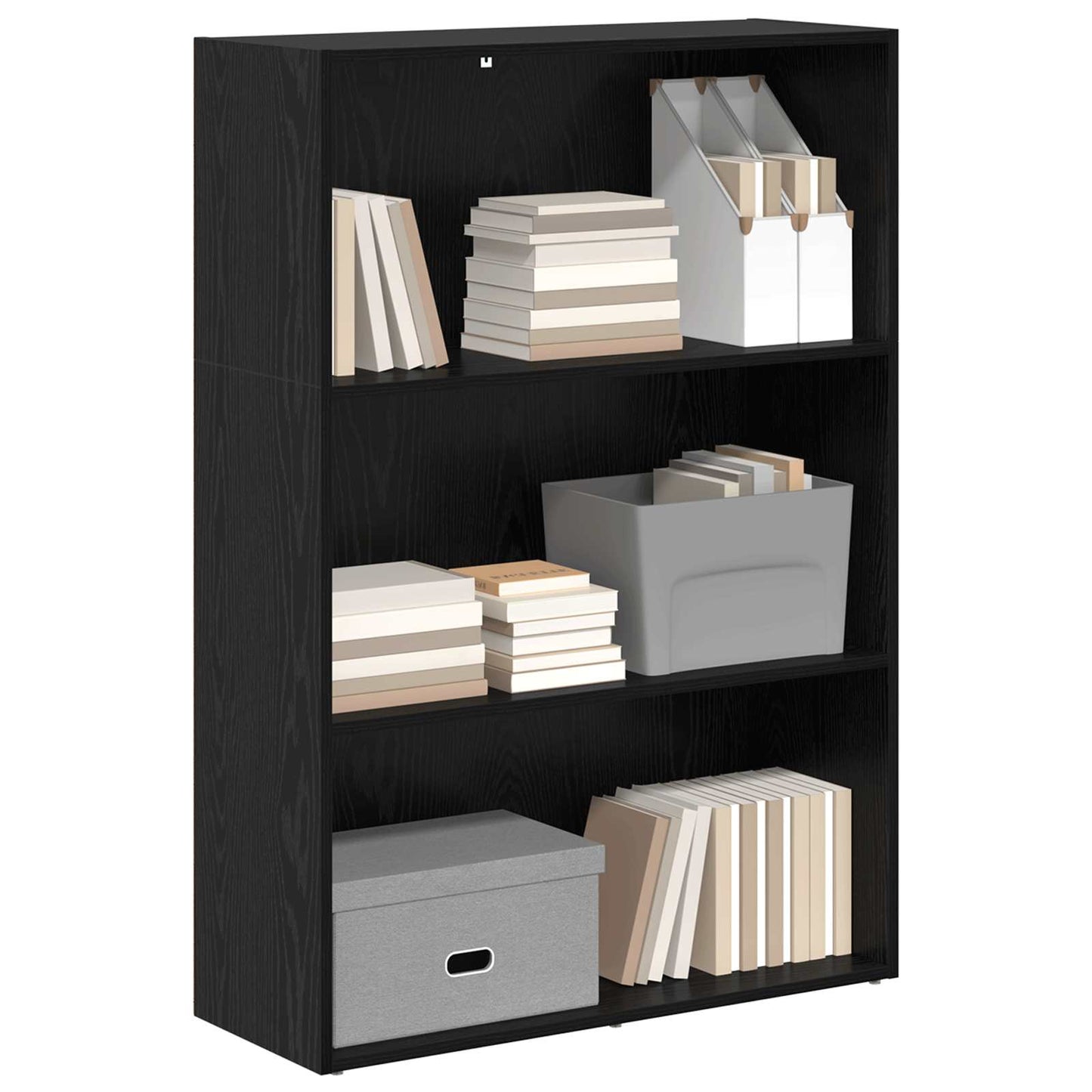 Bogreol Sort eg 80 x 30 x 114 cm Konstrueret træ