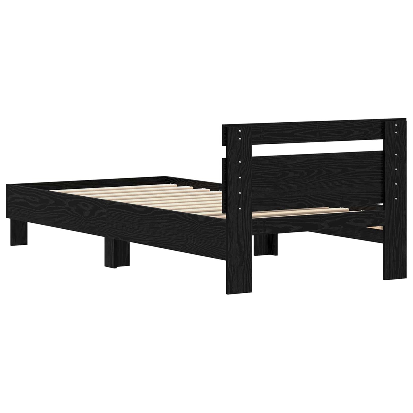 Sengestel Sort eg 75 x 190 cm Konstrueret træ