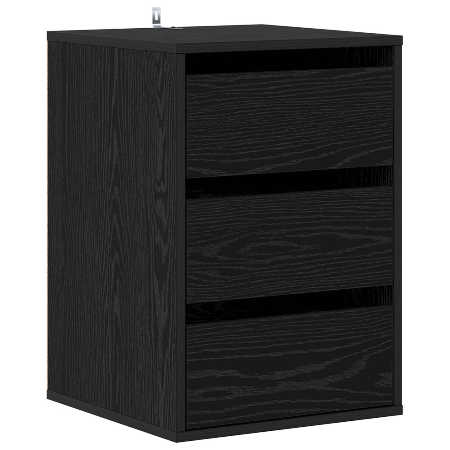 Skuffeskab med skuffe Sort eg 41 x 40 x 58 cm Konstrueret træ