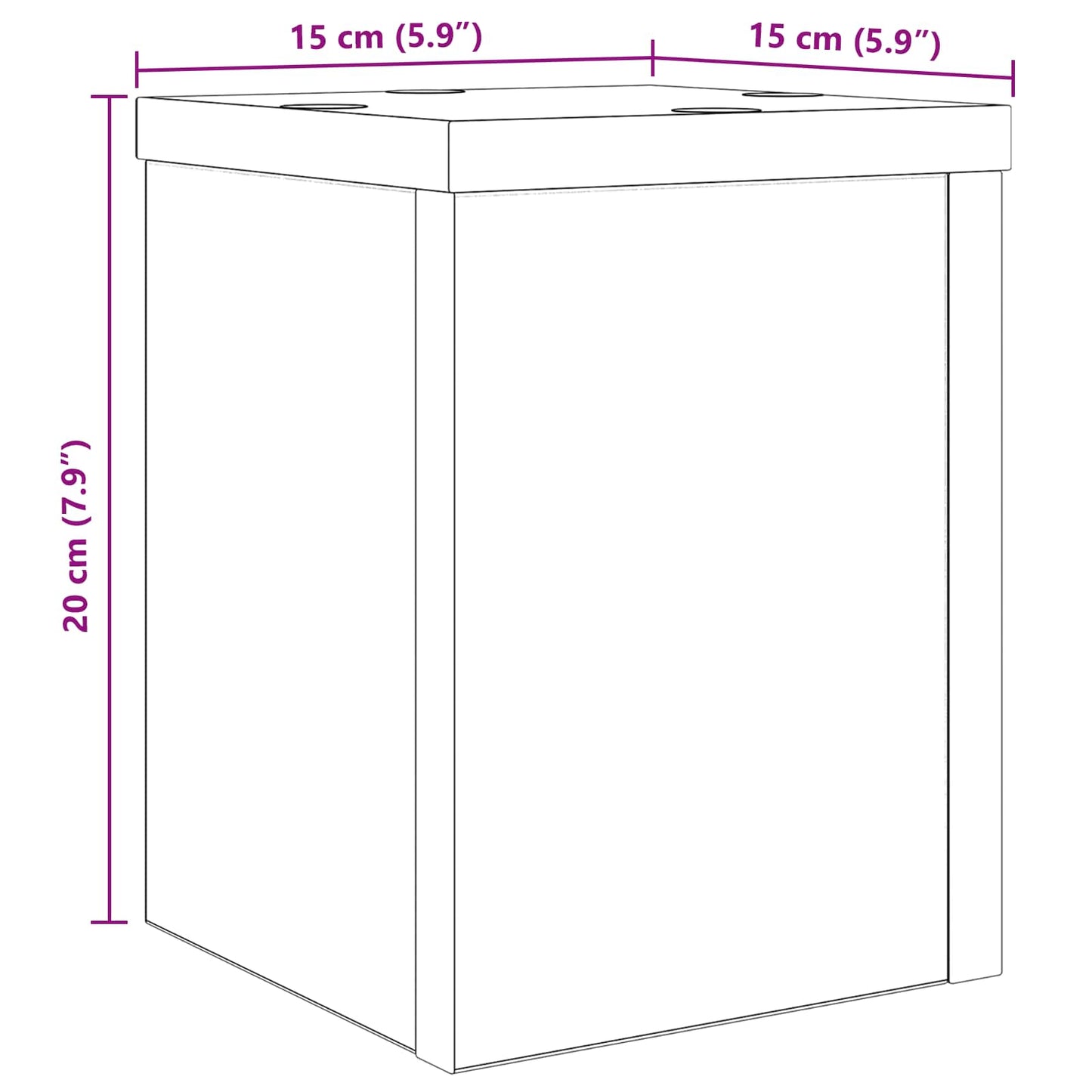 Planteholder 2 pcs Sort eg 15 x 15 x 20 cm Konstrueret træ