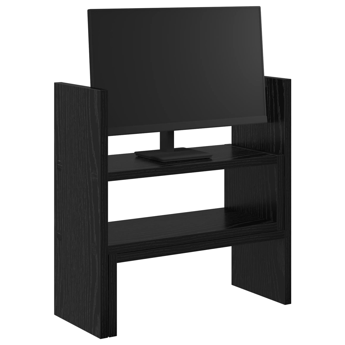 Monitor Skrivebordsstand med opbevaring Sort eg 40 x 17 x 41 cm