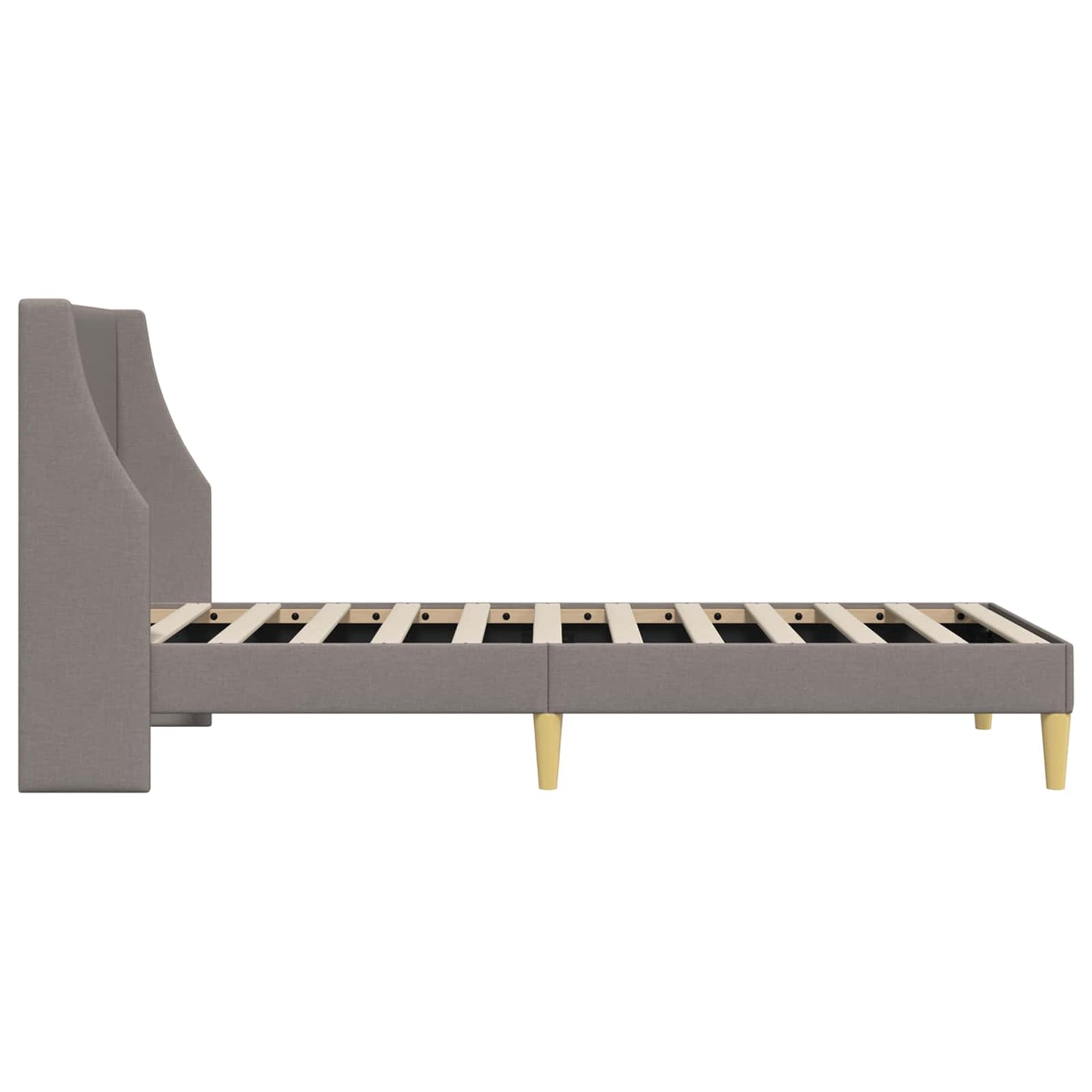 Sengestel Ensfarvet med hovedgærde Gråbrun 90 x 190 cm Stof