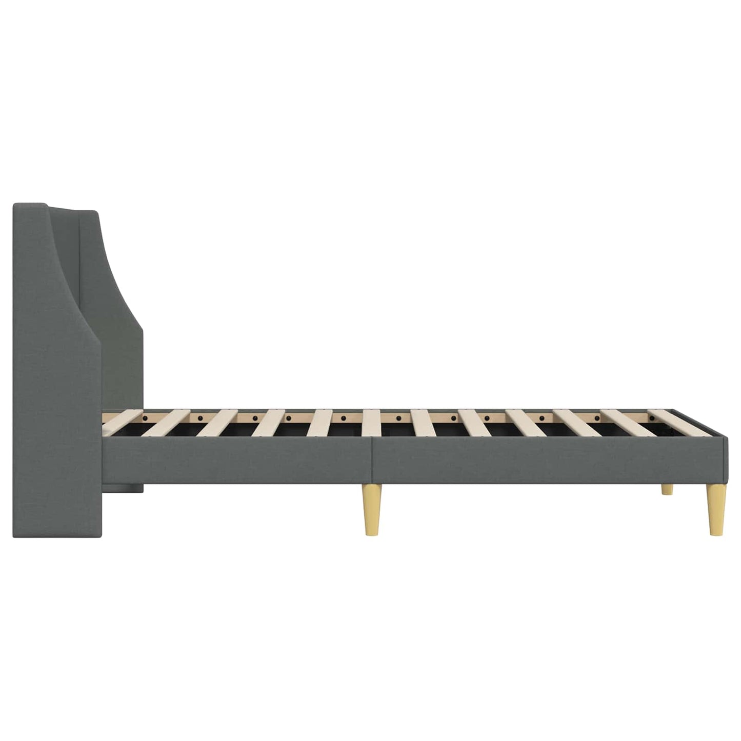 Sengestel Ensfarvet med hovedgærde Mørkegrå 100 x 200 cm Stof