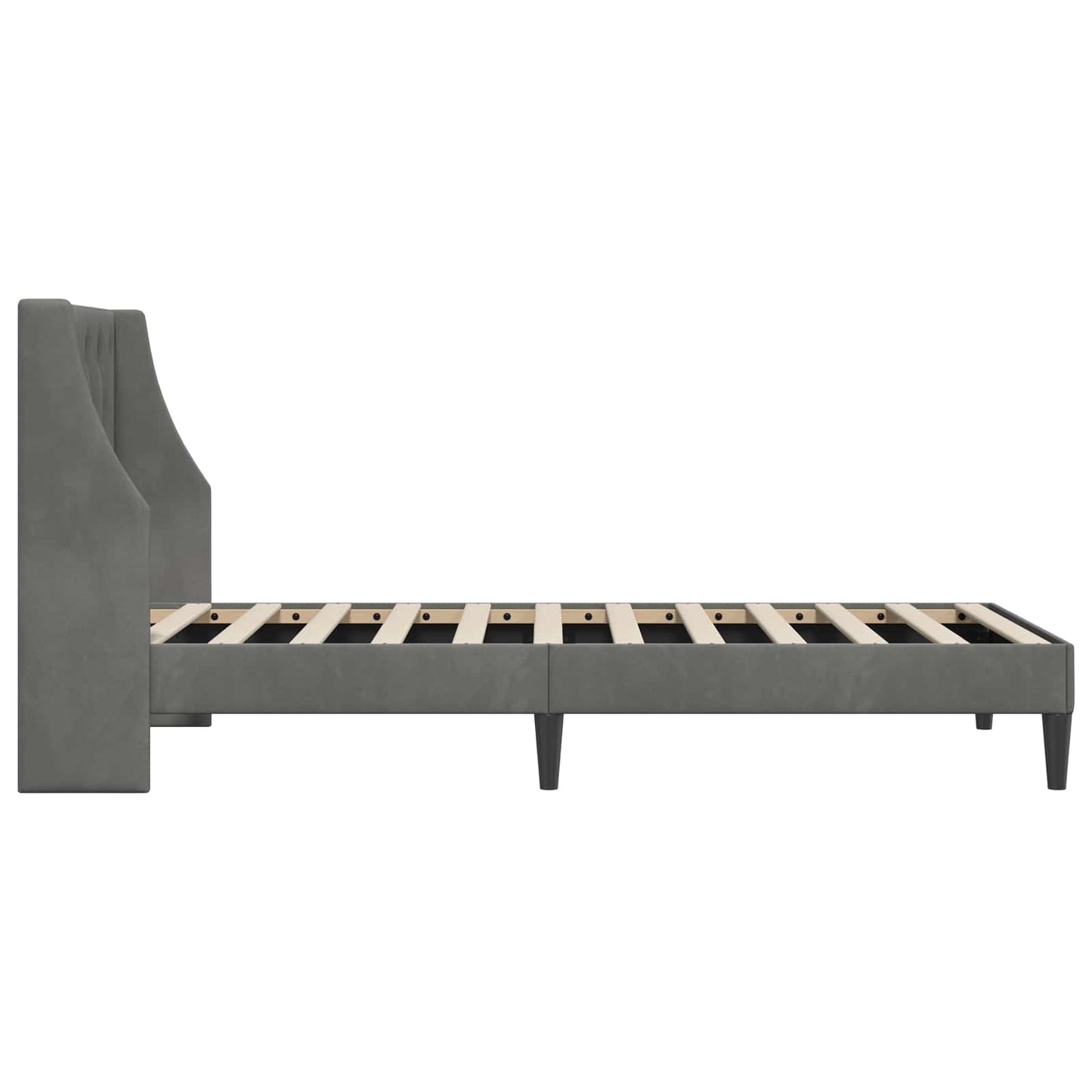 Sengestel med hovedgærde Mørkegrå 80 x 200 cm Fløjl
