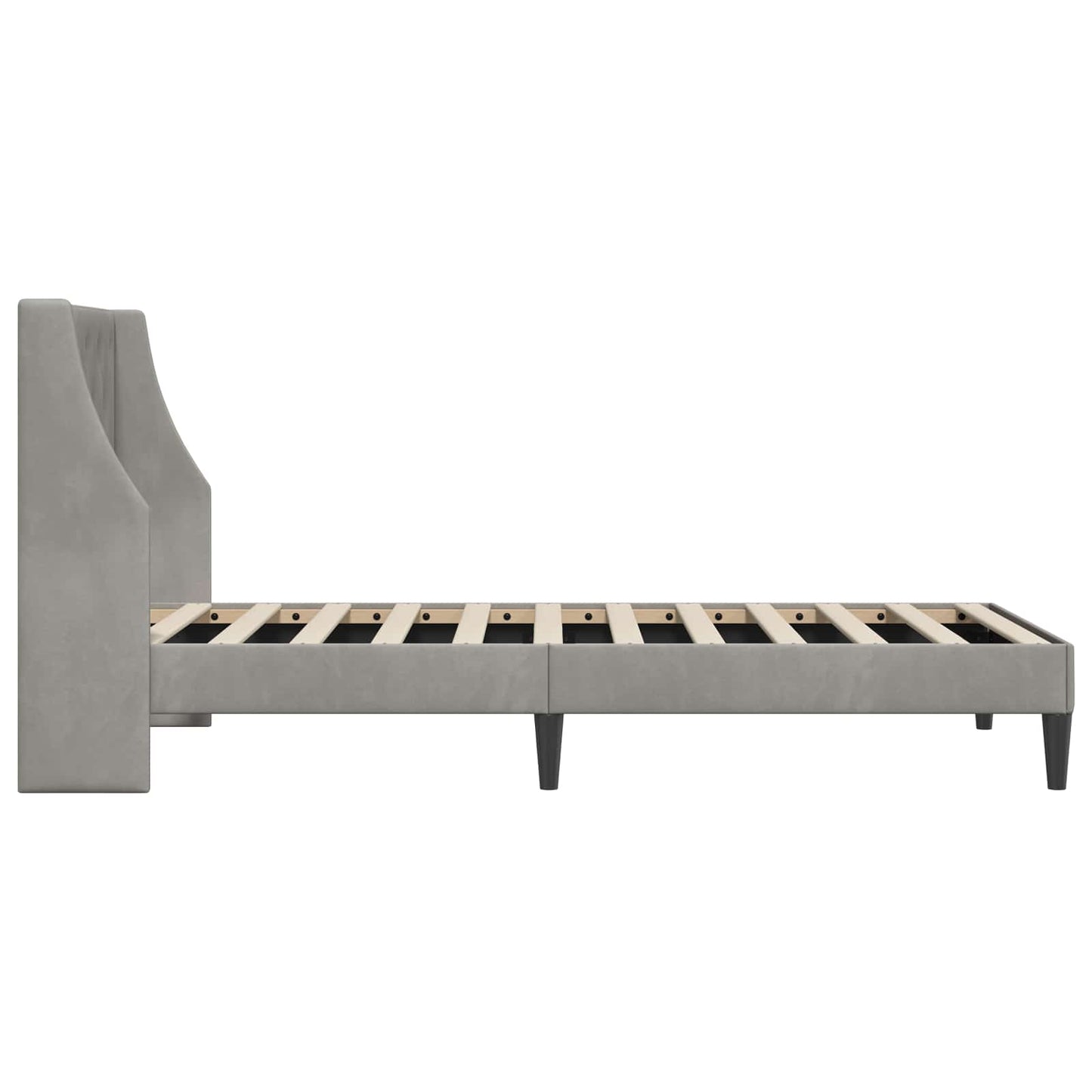 Sengestel med hovedgærde Lysegrå 100 x 200 cm Fløjl