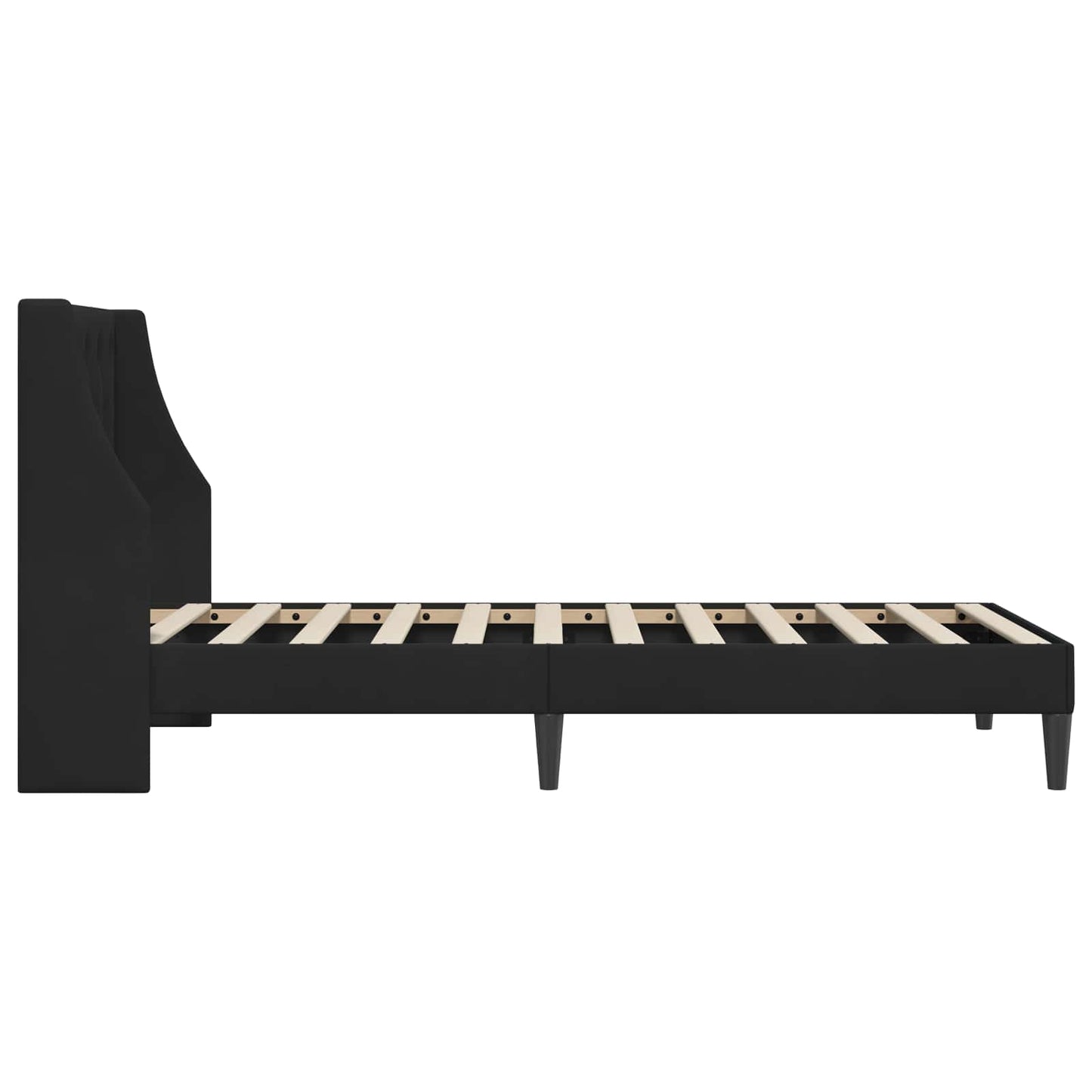 Sengestel med hovedgærde Sort 100 x 200 cm Fløjl