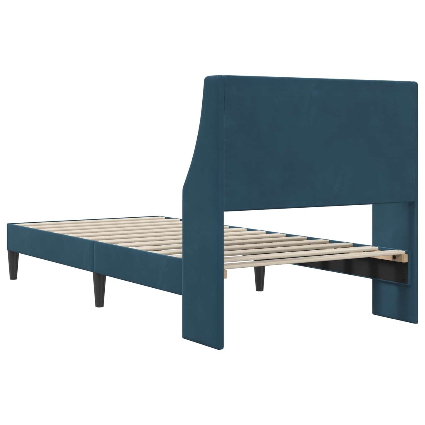 Sengestel med hovedgærde Blå 100 x 200 cm Fløjl