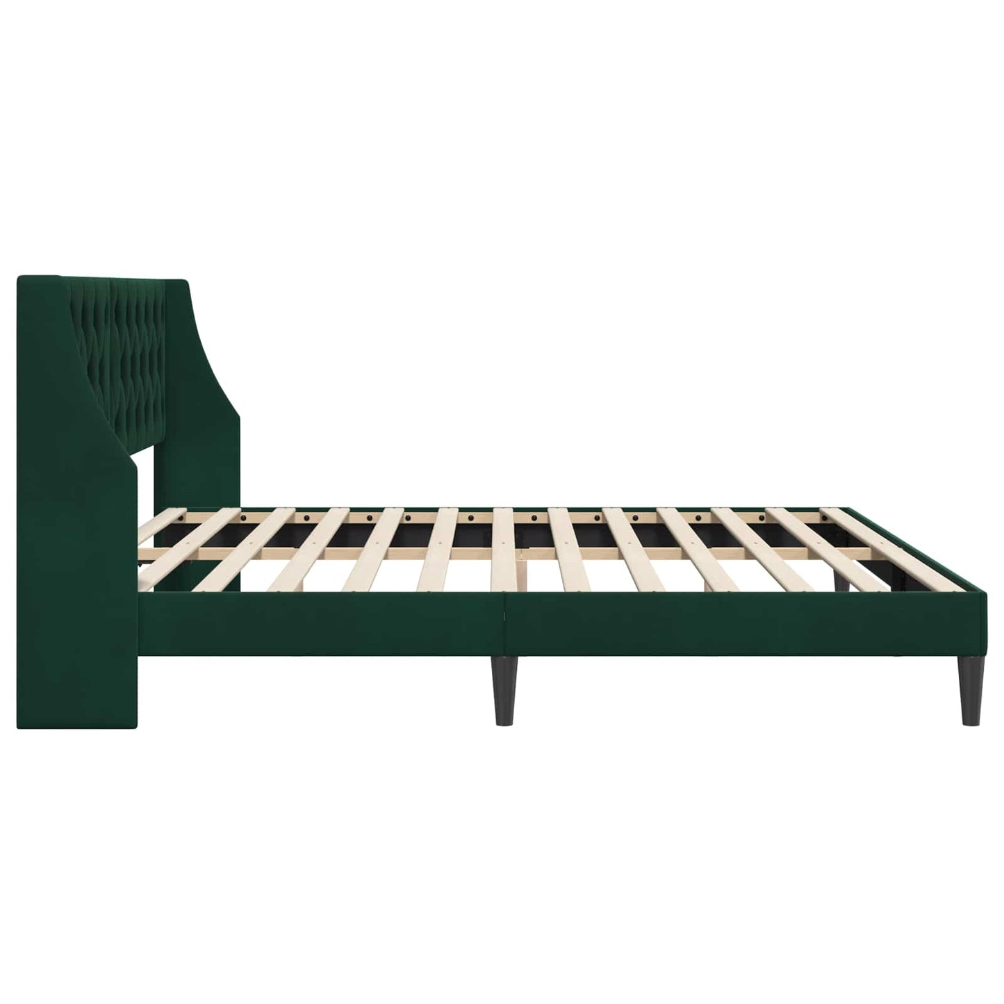 Sengestel med hovedgærde Mørkegrøn 200 x 200 cm Fløjl