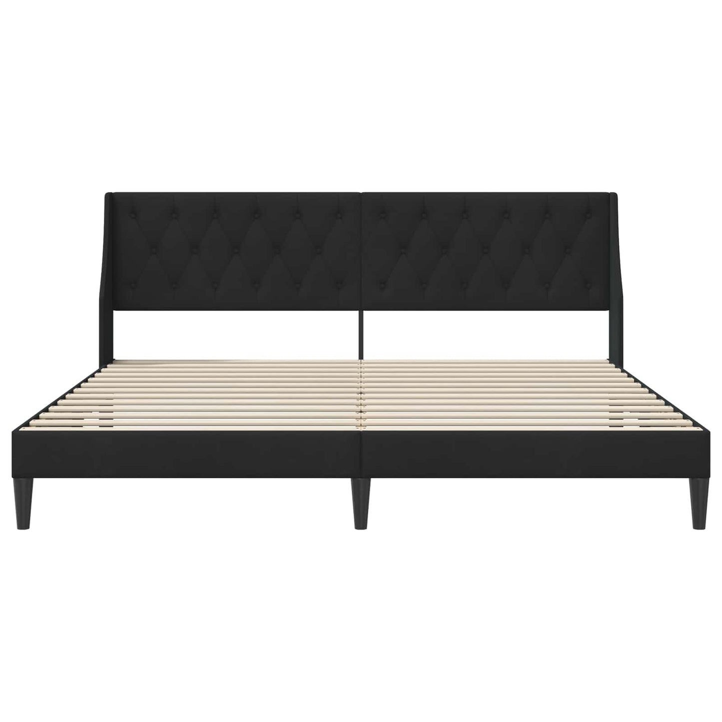 Sengestel med hovedgærde Sort 200 x 200 cm Fløjl